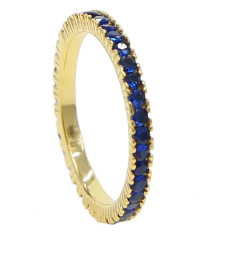 Colorful CZ Eternity Band Ring