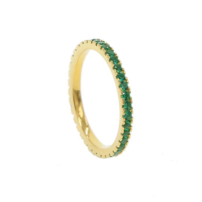 Colorful CZ Eternity Band Ring