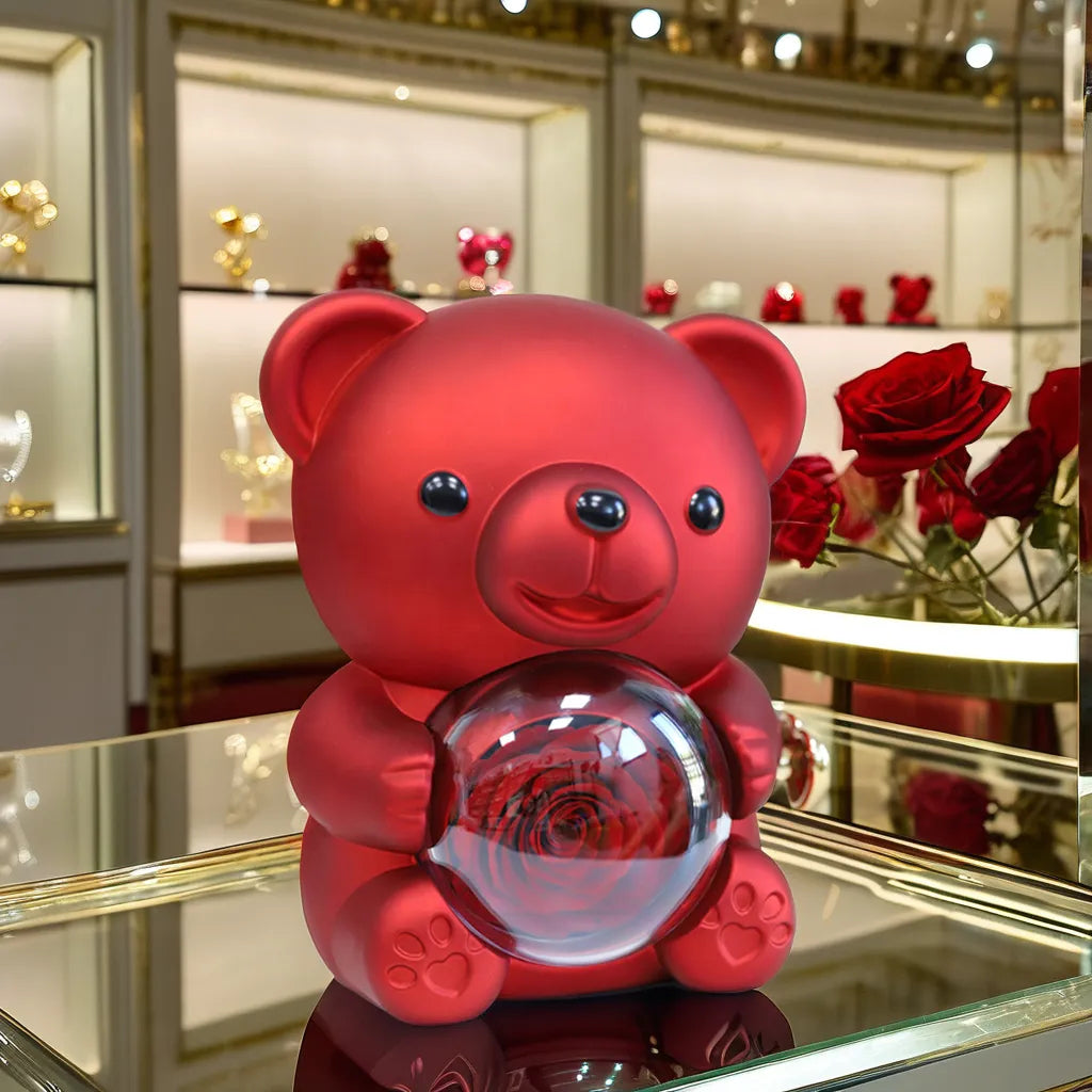 Eternal Rose Bear with Necklace