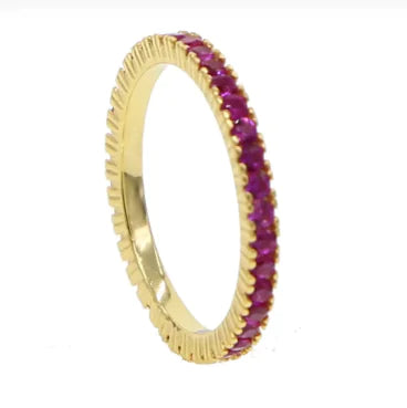 Colorful CZ Eternity Band Ring