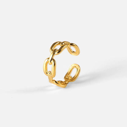 BELLA Twisted Link Chain Open Rings