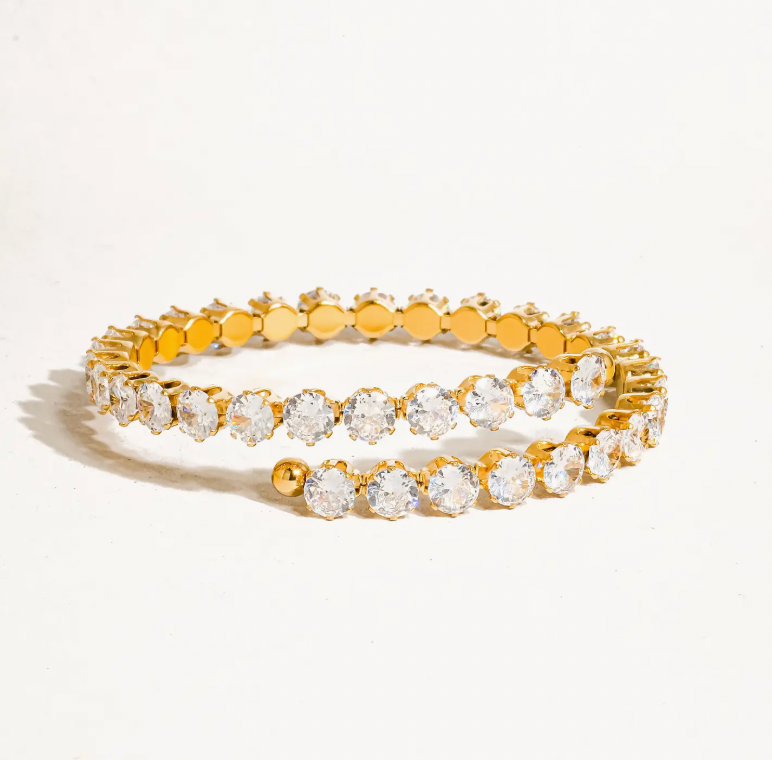 AURORA 18K Gold-Plated Rhinestone Bracelet