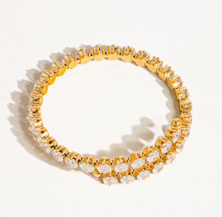 AURORA 18K Gold-Plated Rhinestone Bracelet