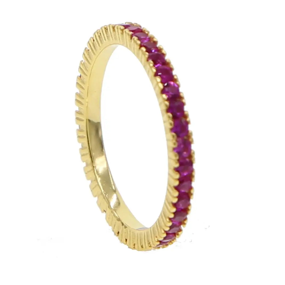 Colorful CZ Eternity Band Ring