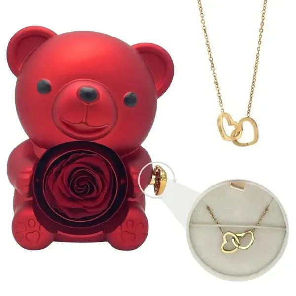 Eternal Rose Bear with Necklace