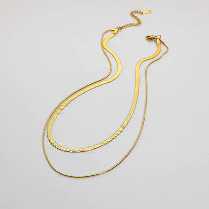 Herringbone Snake Stainless Steel Necklace